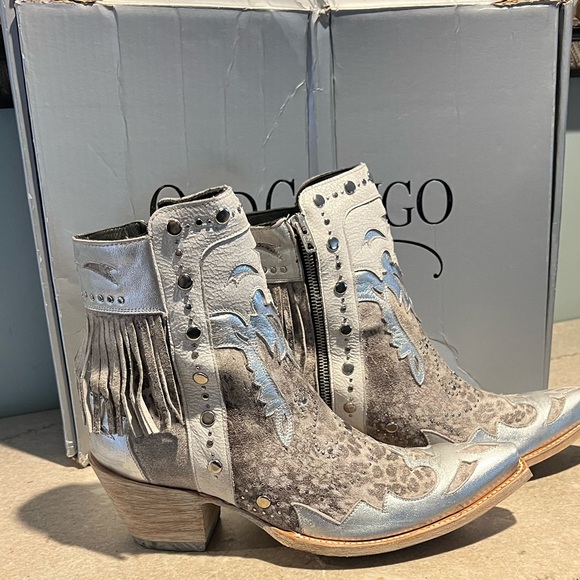Old Gringo Moira Metallic Silver Ankle Boots - 🐆- Sz. 10 - NWT - Picture 10 of 13